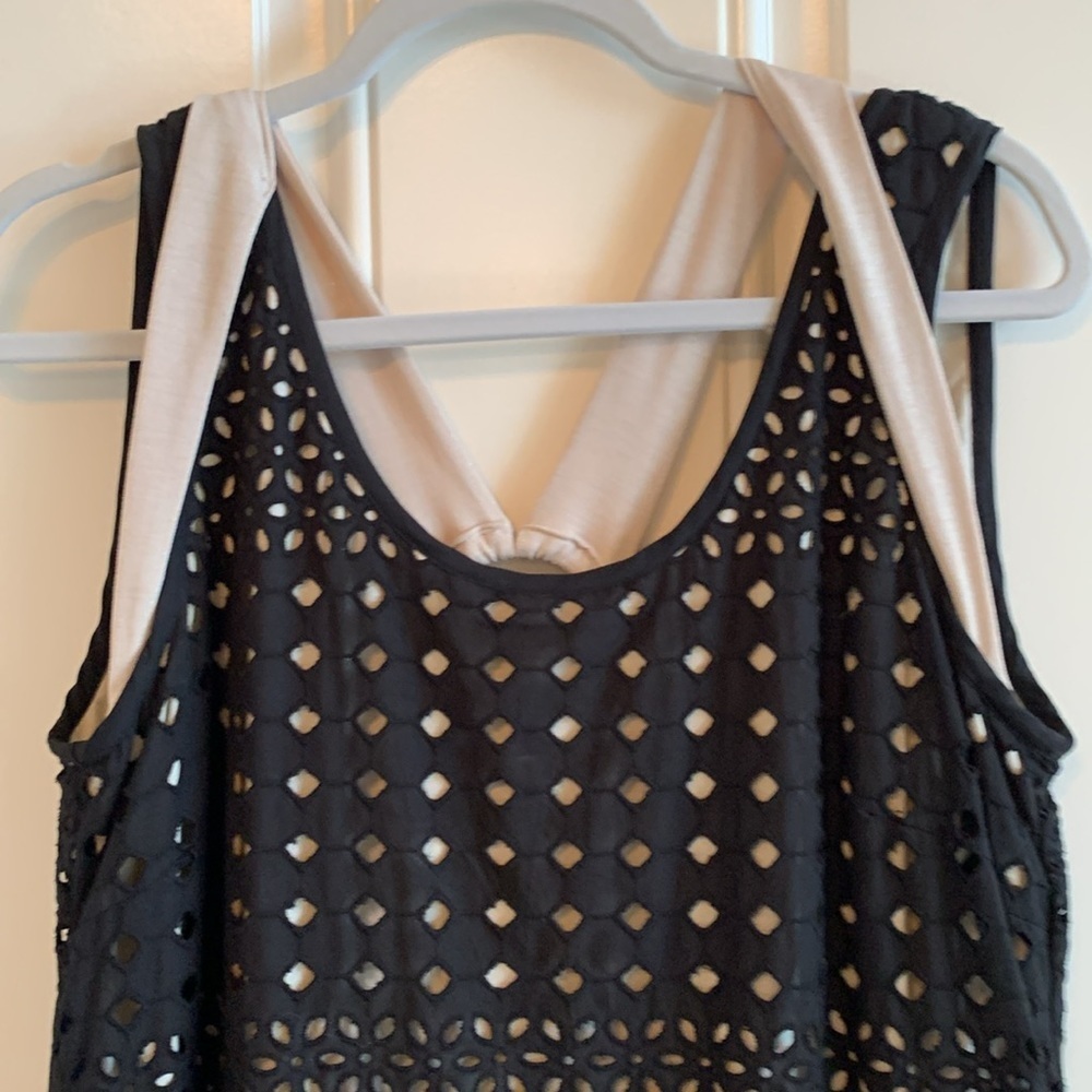 NWOT Derby Dress Elisa Cavaletti Black sleeveless Eyelet Dress Sz 10 - Picture 6 of 14